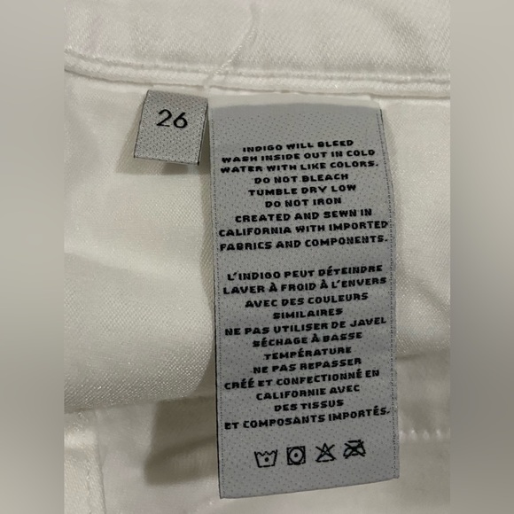 J BRAND Low Rise White Ankle Skinny Cropped Distressed Jeans Frayed Hem - Picture 6 of 6